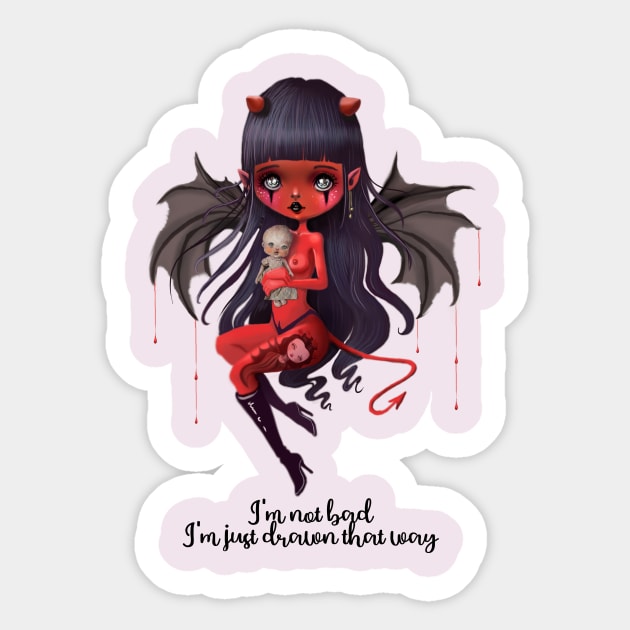 Little cute devil Sticker by mapetitepoupee